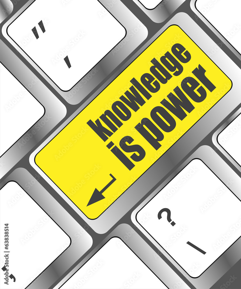 Poster knowledge is power button on computer keyboard key
