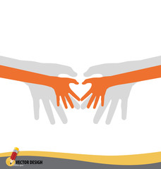 Love shape hand. Vector illustration.