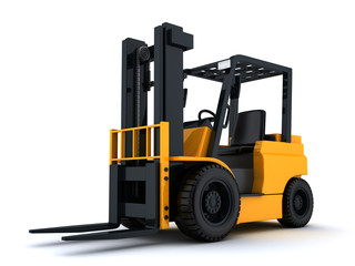 Forklift truck and box