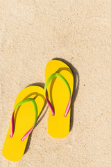 Fototapeta na wymiar Flip flop on beach