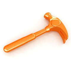 Hammer on white background