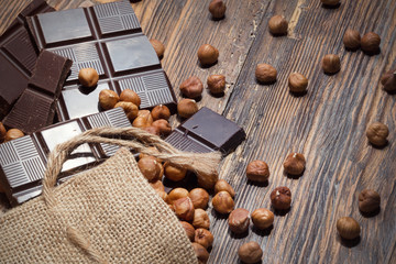 Dark chocolate and nuts