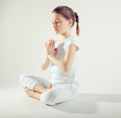 Young girl meditate