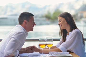 couple having lunch at beautiful restaurant