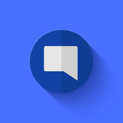 Vector modern flat blue circle icon.