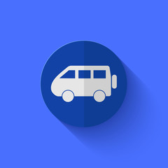 Vector modern flat blue circle icon.