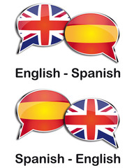 English - Spanish translator clouds