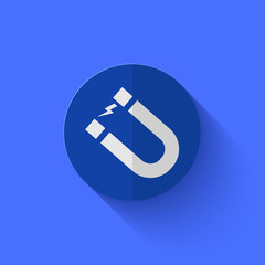 Vector modern flat blue circle icon.