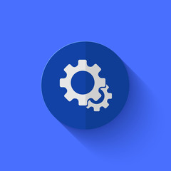 Vector modern flat blue circle icon.