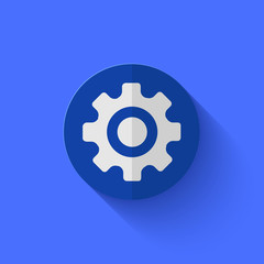 Vector modern flat blue circle icon.