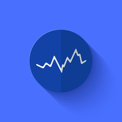 Vector modern flat blue circle icon.