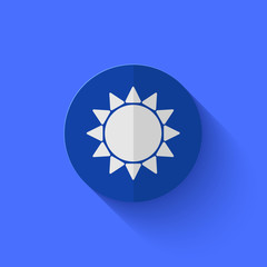 Vector modern flat blue circle icon.