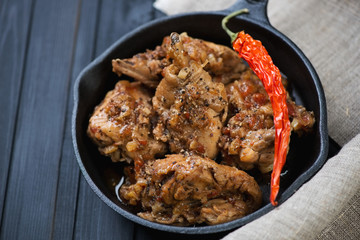 Chahohbili, traditional georgian chicken ragout, studio shot
