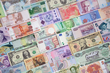 Obraz na płótnie Canvas Money of the different countries.