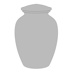 cartoon illustration of urn for ashes