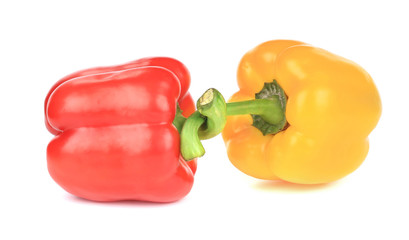 Two fresh bell peppers.