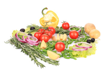 Various fresh vegetables.