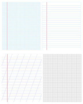 Vector set of paper objects for background or texture