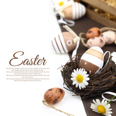 Obraz premium Easter decoration with brown eggs