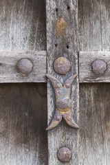 detail of old  wooden door