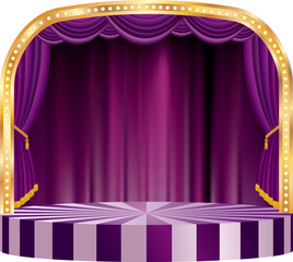 big purple round stage