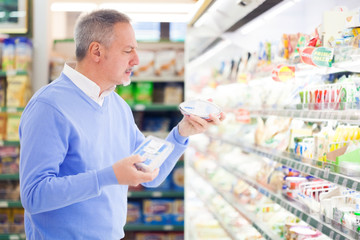 Man shopping at the supermarket