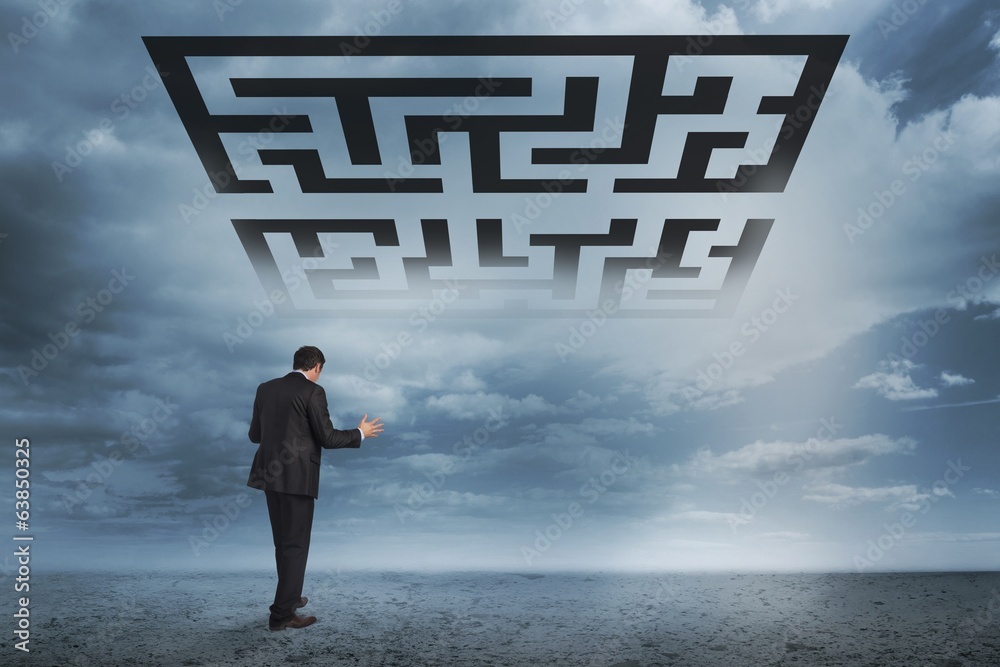 Poster composite image of gesturing businessman