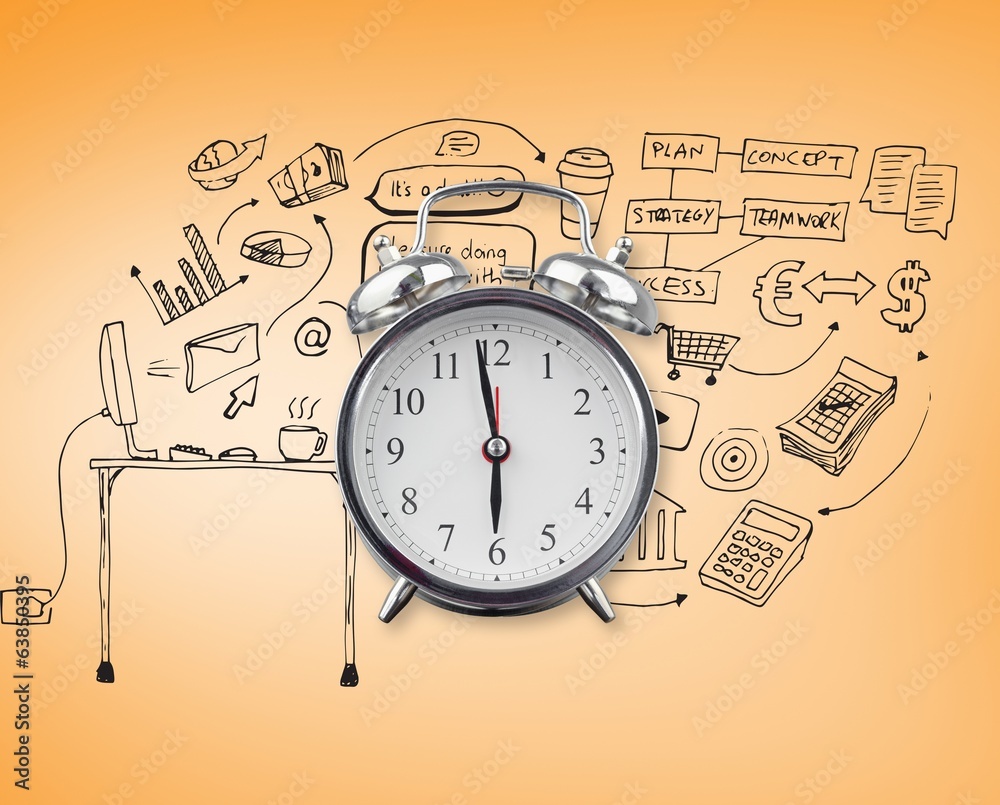 Poster composite image of alarm clock