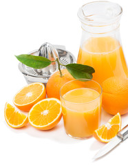 orange juice and oranges