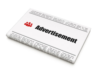 Advertising concept: newspaper with Advertisement and Business