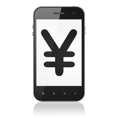 Currency concept: Yen on smartphone