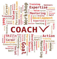 Obraz premium Nuage de Mots - COACH en anglais