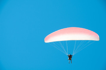Paragliding in Turkey. Panoramic view on Mediterranean.