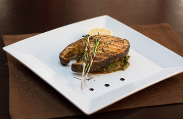 Steaks of fresh fish