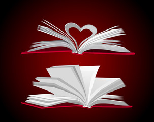 Open book vector set