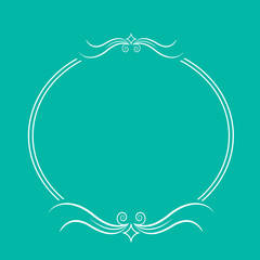 Calligraphic round frame #2. Abstract design element .