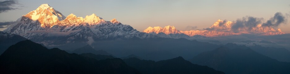 Evening panoramic view of mount and Annapurna