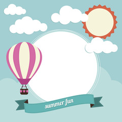 Fototapeta premium Hot Air Balloon and Clouds