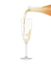 Glas Sekt beim Einschütten