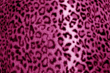 Poster Pink / purple leopard animal print fur pattern - fabric © mariavu