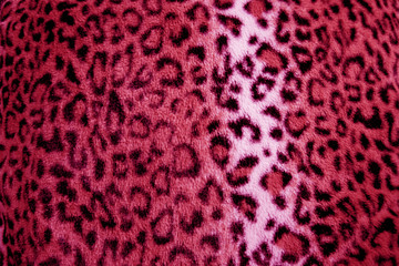 Pink / Cerise leopard animal print fur pattern - fabric