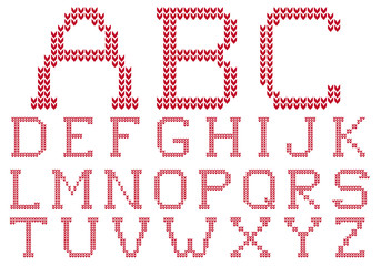 knited alphabet, vector set