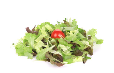 Mix salad with tomato cherry.