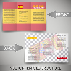 Business flyer template, corporate brochure with Spain flag
