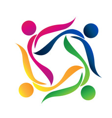 Teamwork people logo vector