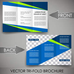 Business three fold flyer template, brochure, cover design