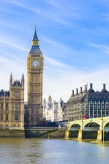 Foto op Plexiglas Big Ben and Westminster Bridge, river Thames London, UK © zefart