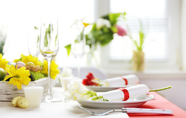 Beautiful holiday Easter table setting