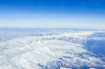 Fototapeta na wymiar Alps mountains, aerial view