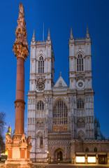 Fototapeta na wymiar Westminster Abbey during twilight